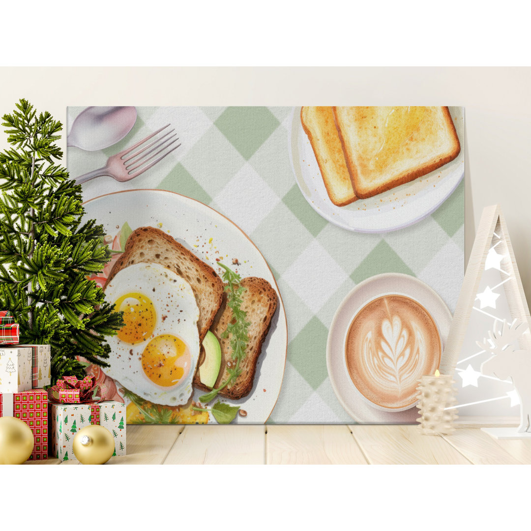 Modern Breakfast Brunch Food Canvas Art