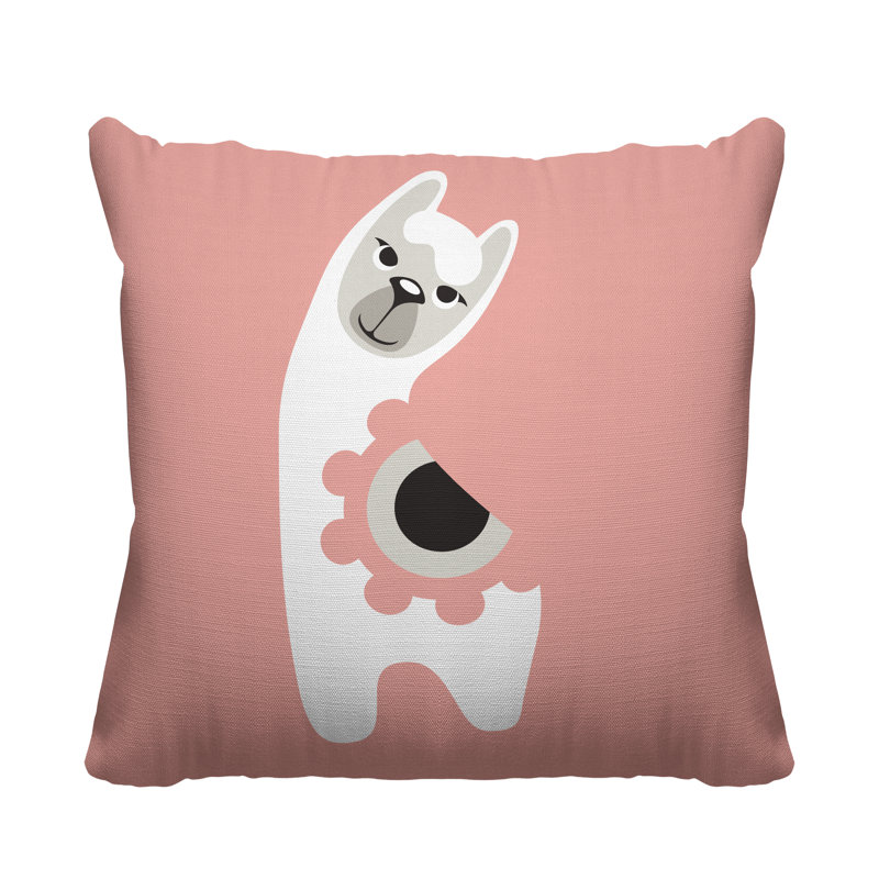 Coussin Inkie, 17 po x 17 po, Rose, Carré