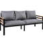 5 meubles de patio en bois, coussin amovible et table basse solide - facile à assembler, gris