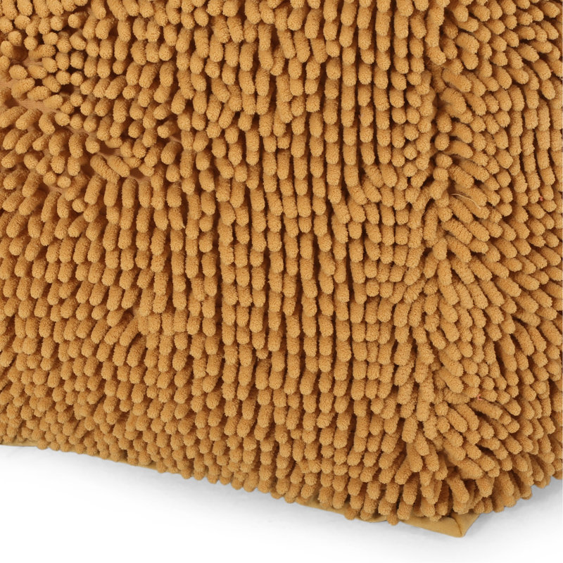 Pouf carré en microfibre Spongy, Jaune