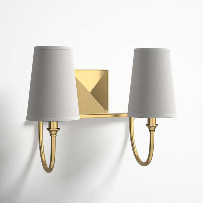 Alata 2 Light Dimmable Vanity Light, Warm Brass