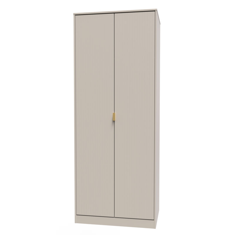 Fully Assembled 2 Door Wardrobe, 182.5cm H x 111cm W x 53cm D, Kashmir