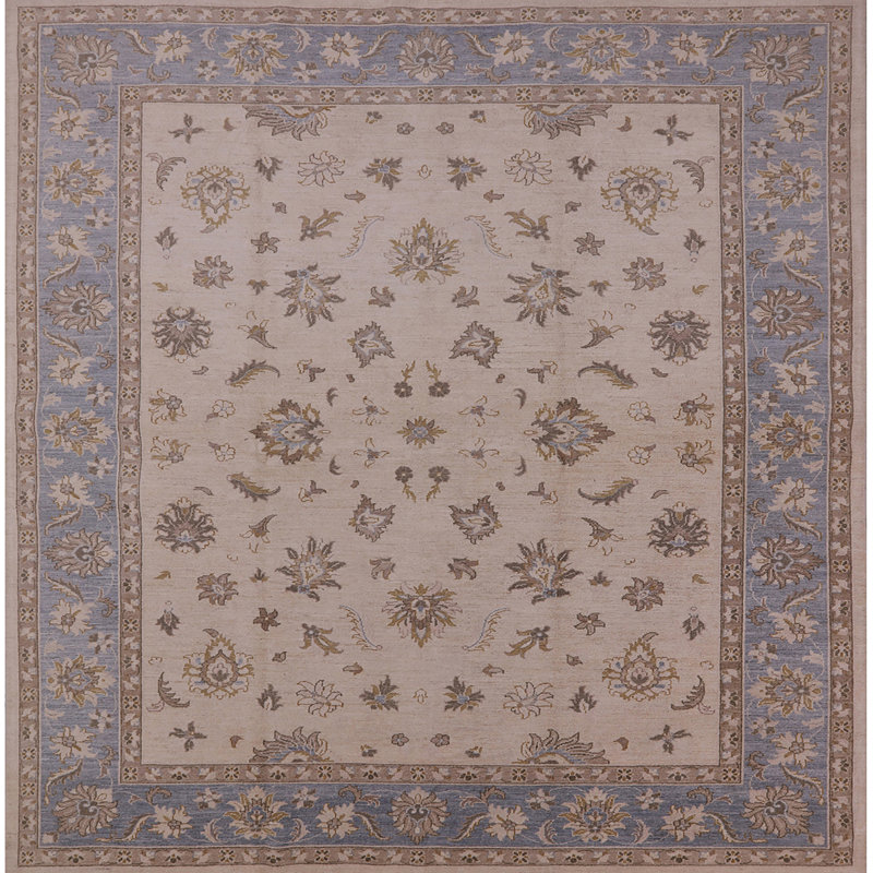 Tapis oriental ivoire / bleu Chehalis, Carré 6 pi