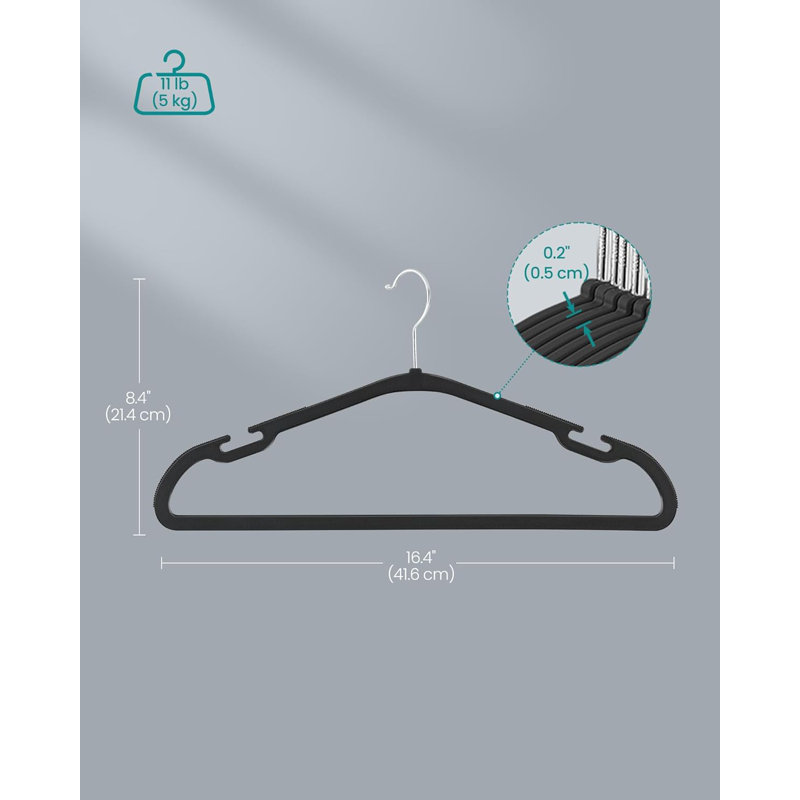 Clothes Hangers 50 Pack, Heavy-Duty Plastic Hangers, Coat Hangers with Wide Shoulder Notches