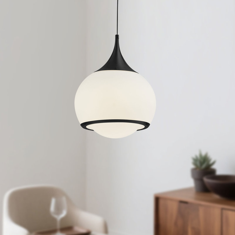 1-Light Dimmable Integrated LED Pendant, Matte Black, 72.25" H X 9.75" W X 9.75" D