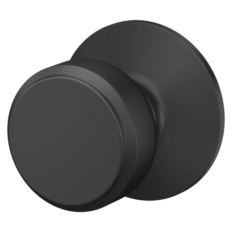 Bowery Passage Knob (Hall & Closet), Matte Black, Circle