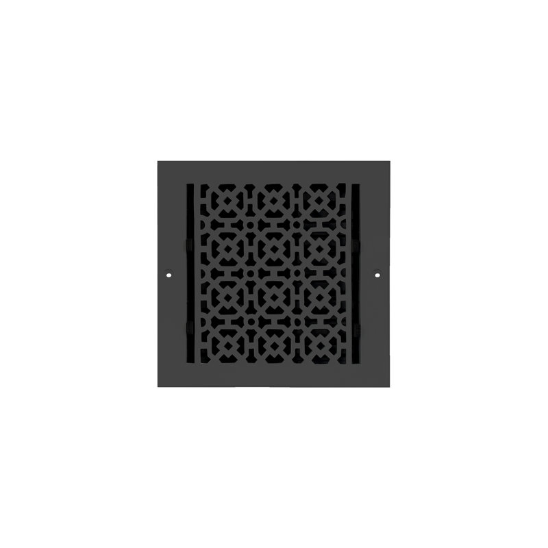 Ouverture de conduit d'air Achtek 7 po x 7 po (au total 8-1 / 2 po x 8-3 / 4 po), Noir thermolaqué, Mur avec trous de vis