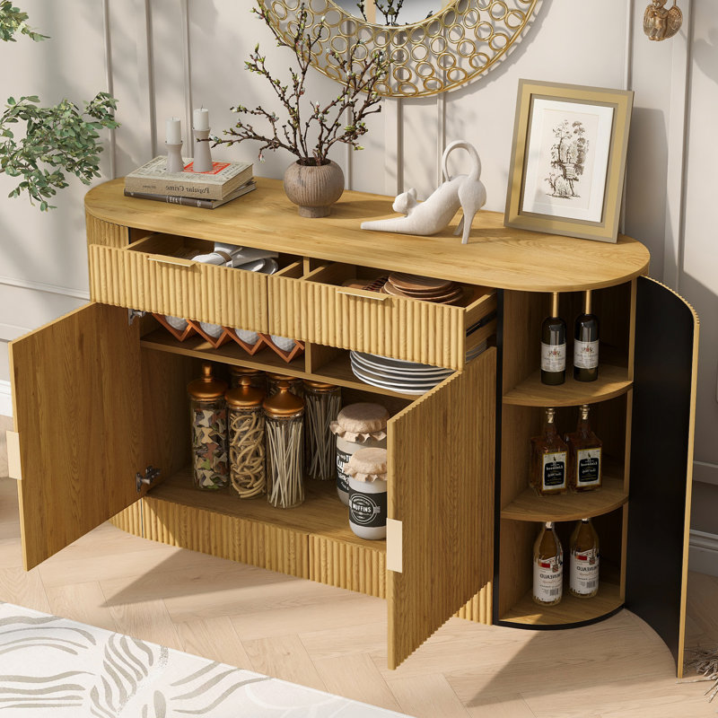 Constance 55.1'' Sideboard With 3 Doors, Brown
