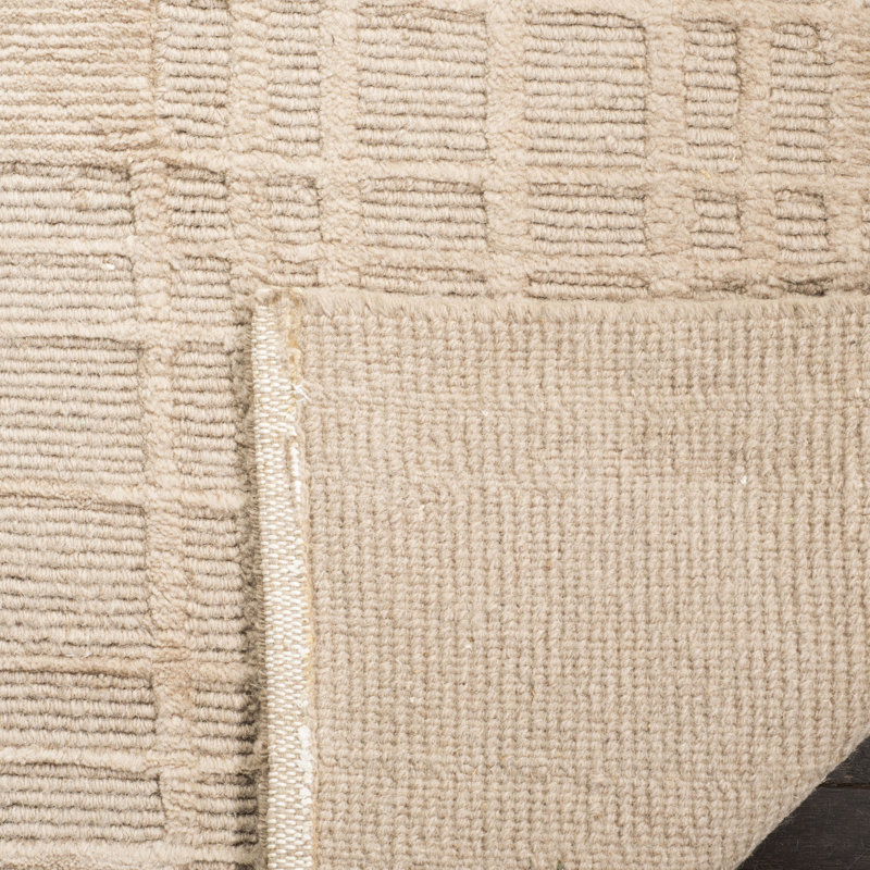 Chatelain Hand Knotted Wool Pile Geometric Rug in Sand, Rectangle 8' x 10'