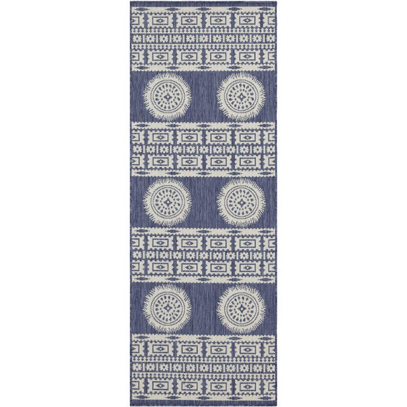 7 pi 10 po Tapis bleu X 3 - Polypropylène pour intérieur et extérieur Sunshine Edition