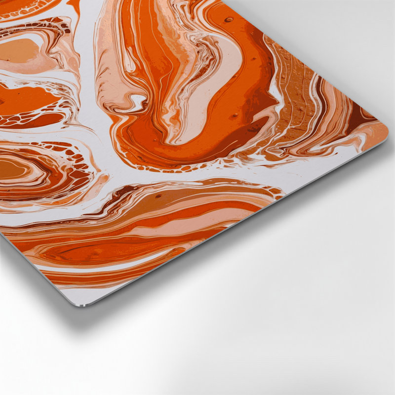 Abstrait fluide, art mural en métal brun 53, H 11 po x l 14 po
