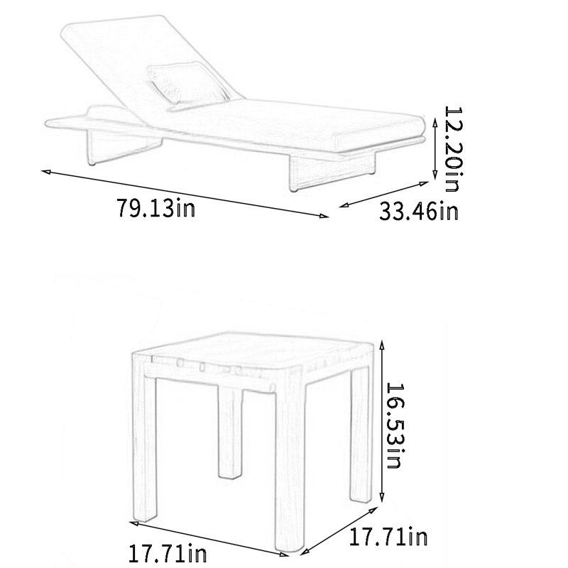Ensemble de chaises longues d'extérieur Teakwood Garden