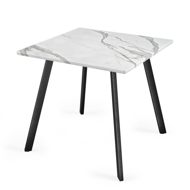 Solid Wood Dining Table, White Marble