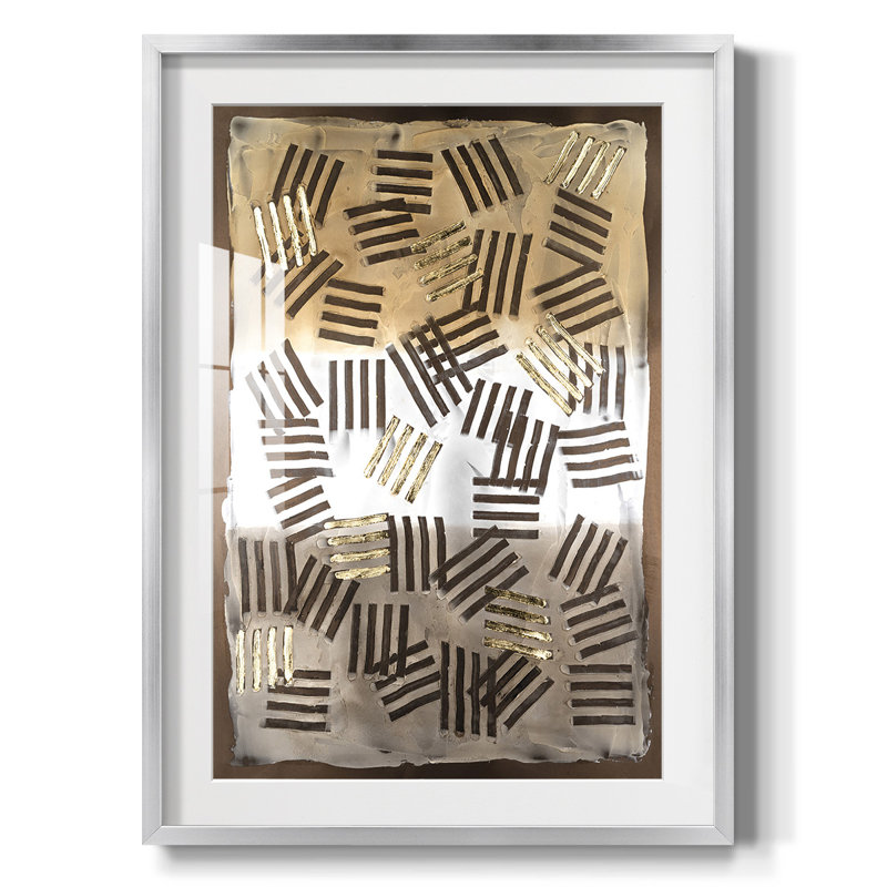 Raphia Palm I - impression encadrée, H 28,5 po x l 20,5 po, Argent argent