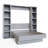 Easy-Lift Murphy Wall Bed in Wood Grain with Two Bookshelves-385874865-377067309