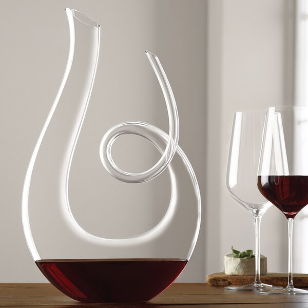 Glass Carafe 1 Liter - Wine Decanter and Drink Pitcher - Comfortable Grip &  Wide Mouth For Easy Pouring for Parties and Events 4