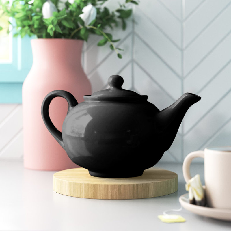 Wayfair Basics™ 1.3ml Solid Colour Teapot, Black