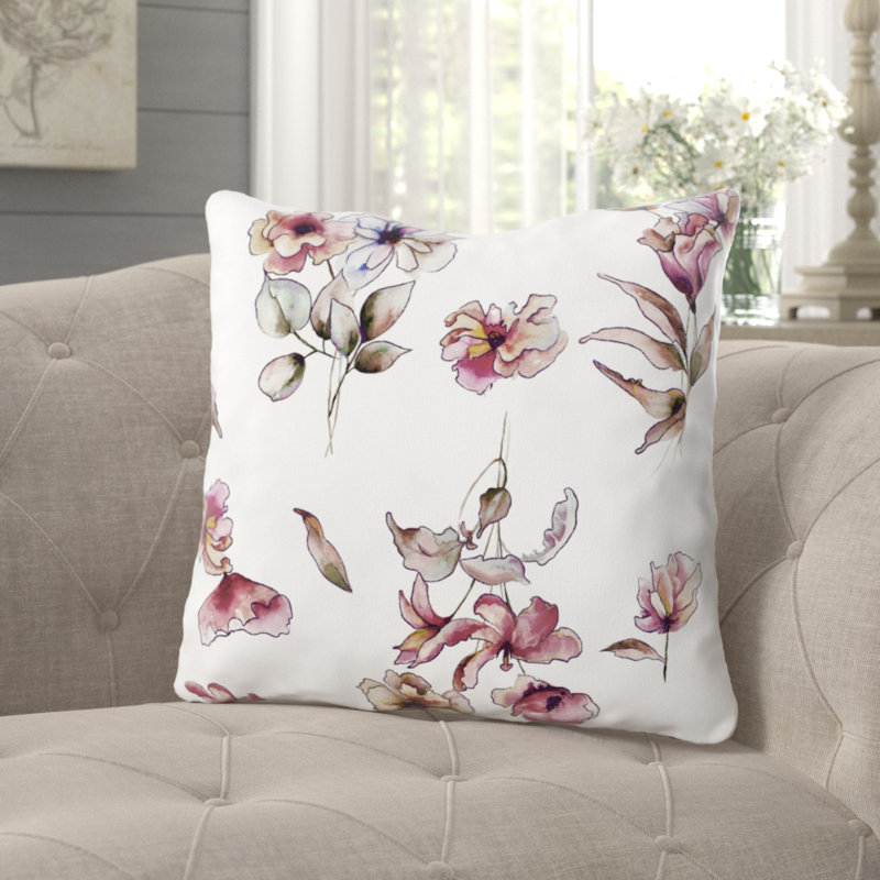 Coussin Flowers, Microsuède, Intérieur