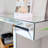 Full-Length Mirror Console Table With Fluted Tempered Glass, Entryway Mirrored Sofa Table