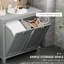 Armoire de salle de bain inclinable pour salle de bain, organisateur de rangement gris avec deux compartiments - Vaste espace pour la lessive, matériau, résistant à l'eau, entretien facile, surmatelas, l 30 po x P 15,79 po H 27,5 po
