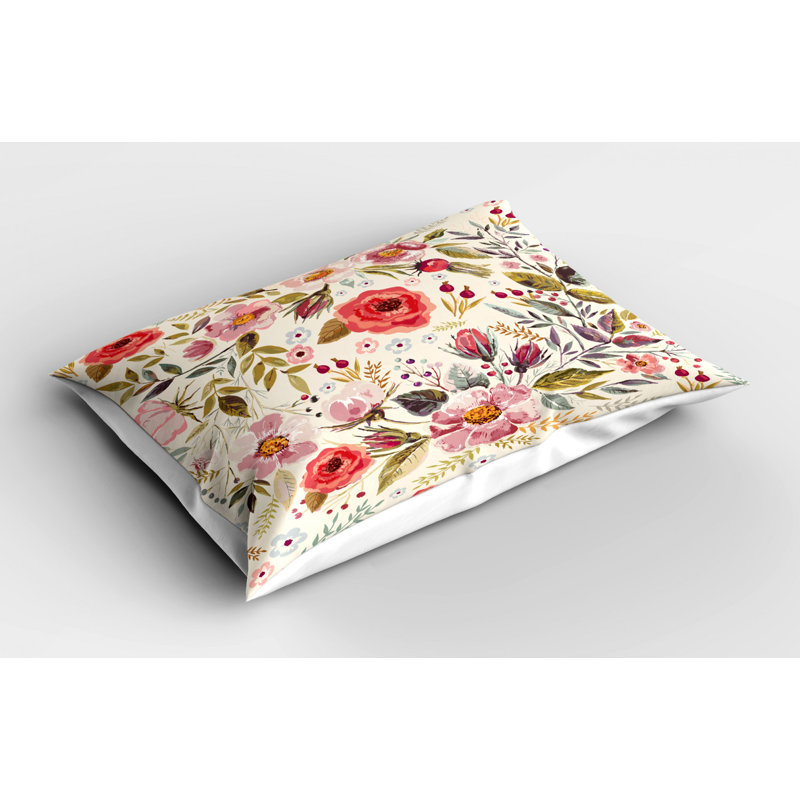 Spring Polyester Floral Sham Set, King