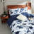 Lunaria Yaneris Dark Blue Ginkgo Leaf Duvet Cover Set – 3 Piece, 100% Long-Staple Cotton, Watercolor Print-1506445895