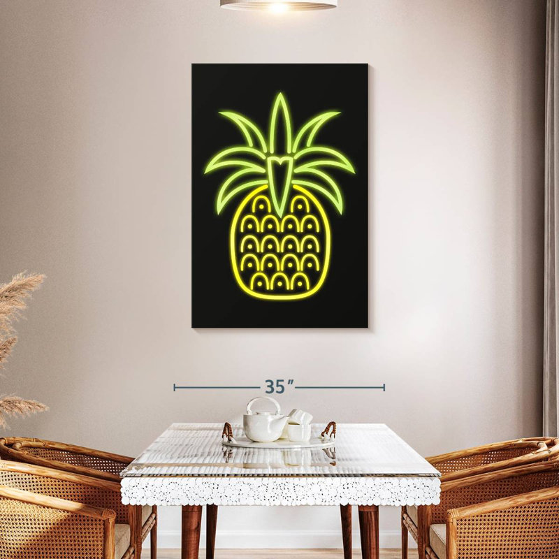 Yarlin Neon Pineapple, 45" H x 30" W