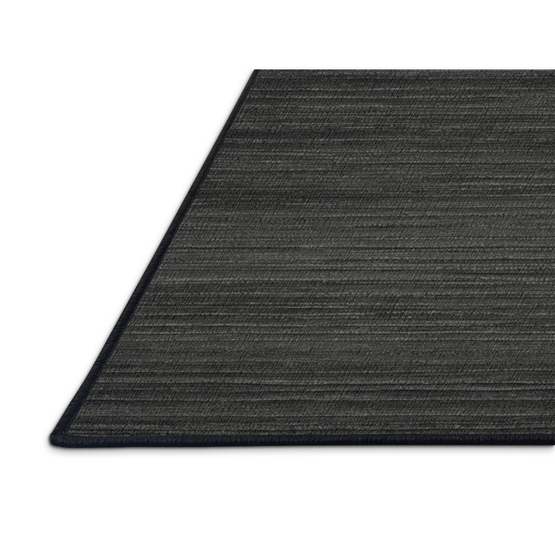 Machine Washable Solid Gray Area Rug, Rectangle 7' x 10'