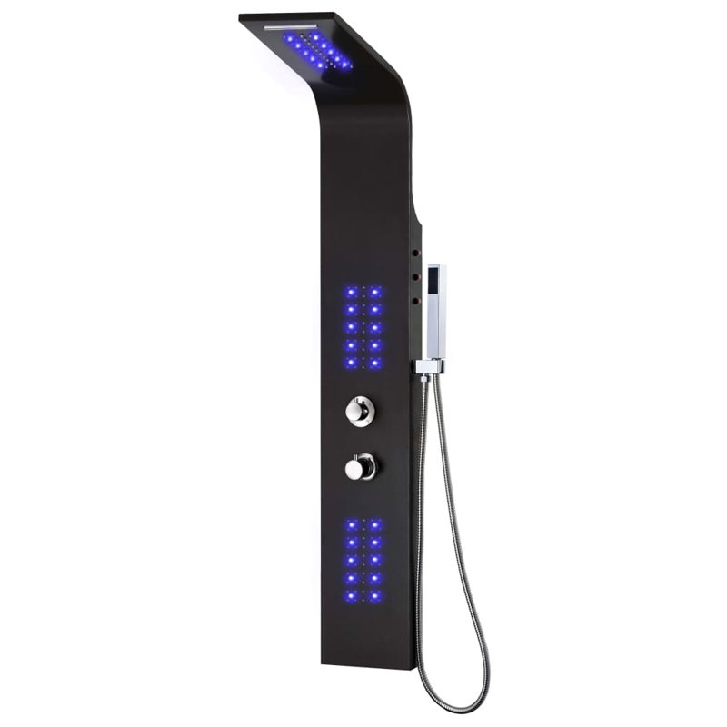 Maliana Shower Tower Panel, Black