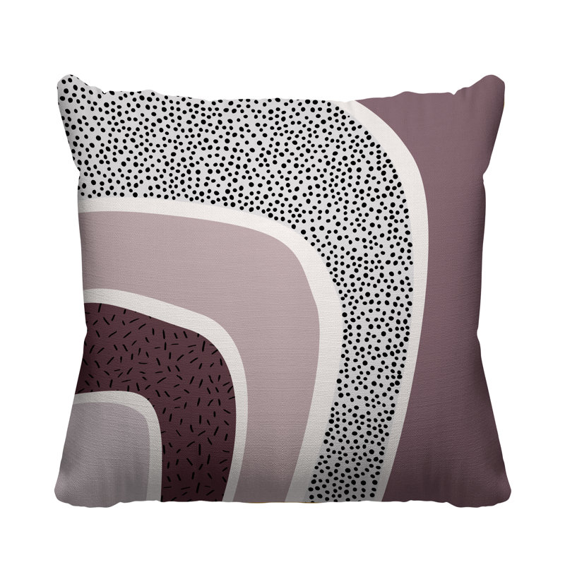 Coussin décoratif à motif abstrait, L 19 po x H 19 po, Mauve