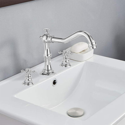 Vintage Charm 8-16" Widespread Bathroom Faucet With Metal Pop-Up Drain