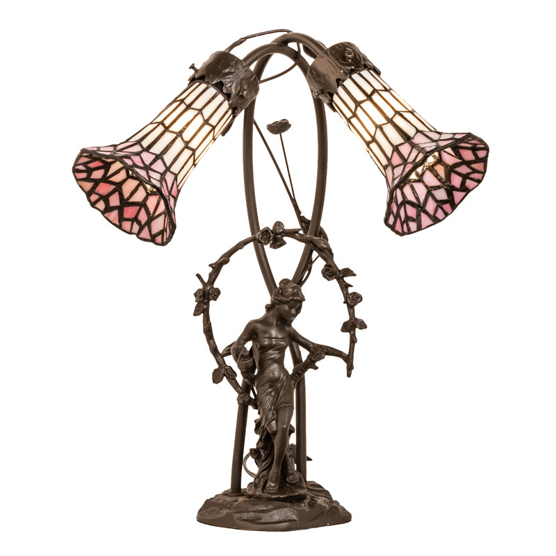 Angelamaria Table Lamp, Pink/White