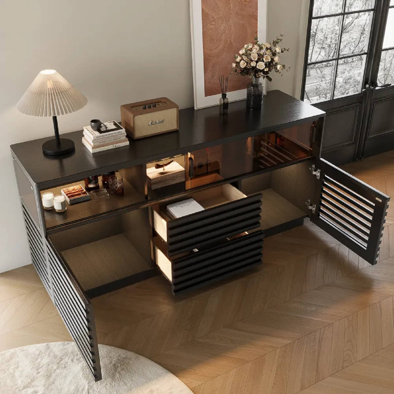 Buffet Selene, L 70,9 po x P 19,7 po x H 32,3 po, Noir