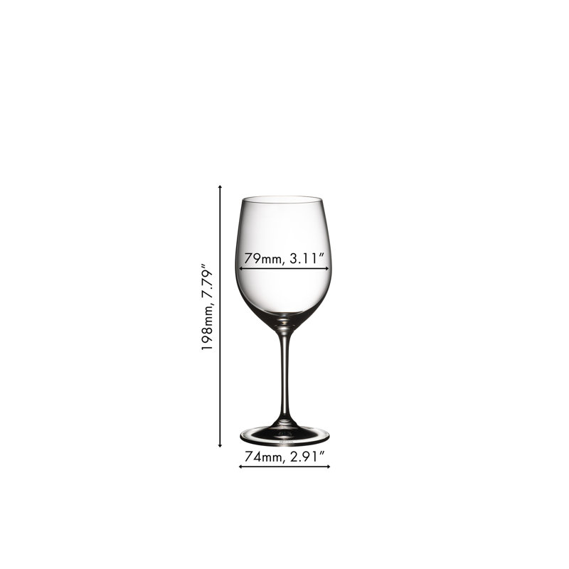 Riedel Vinum 12 oz Clear Crystal Chardonnay Wine Glasses, Set of 2