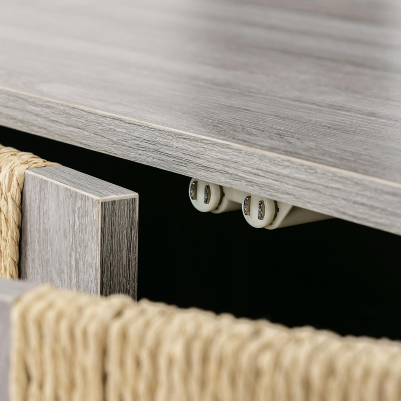 Boho Natural Fiber Rope 31.5'' Wide Sideboard, Gray