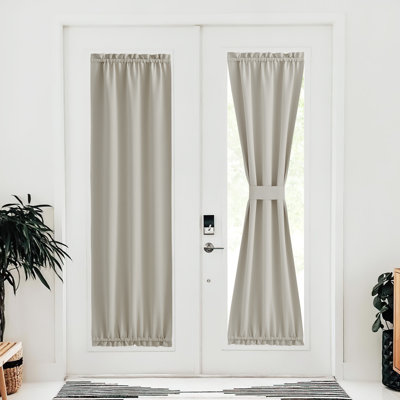 Blackout Curtain for French Door, Rod Pocket Thermal Insulated Drapes Privacy Window Panel for Living Room/Doorways/Classroom, 1 Panel