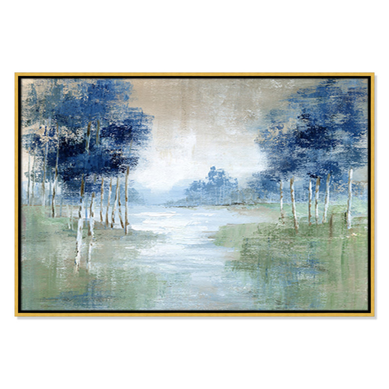 Birch River, impression sur toile encadrée par Nan, Or, H 25,5 po x l 37,5 po x P 2 po