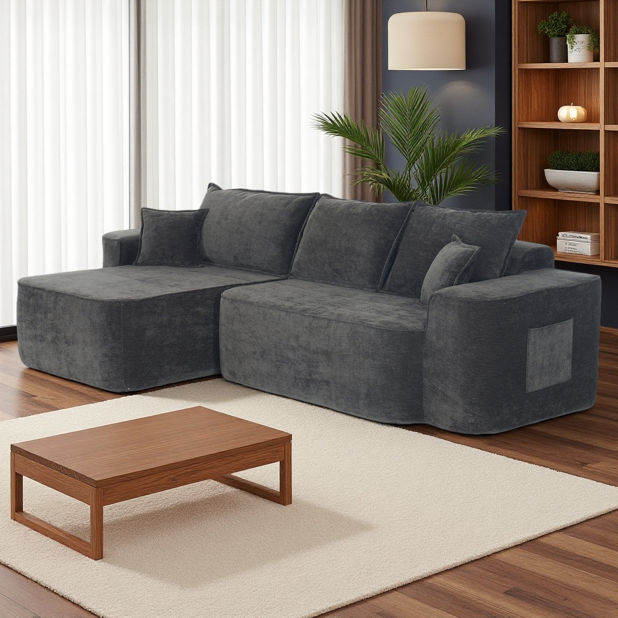 Ebern Designs L Shaped Sectional Sofa, 104" Cloud Couch With Chaise ...
