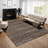 Tapis brun en polyester tissé à la machine Ehrhardt Nakamura