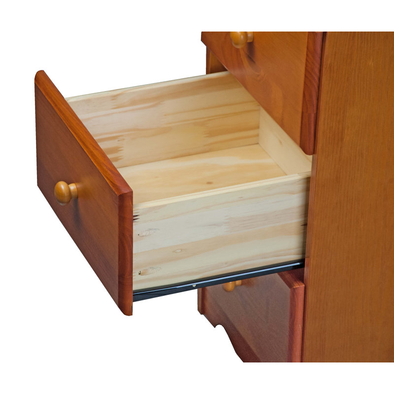 Table de chevet 3 tiroirs Gallashaw, Pin miel