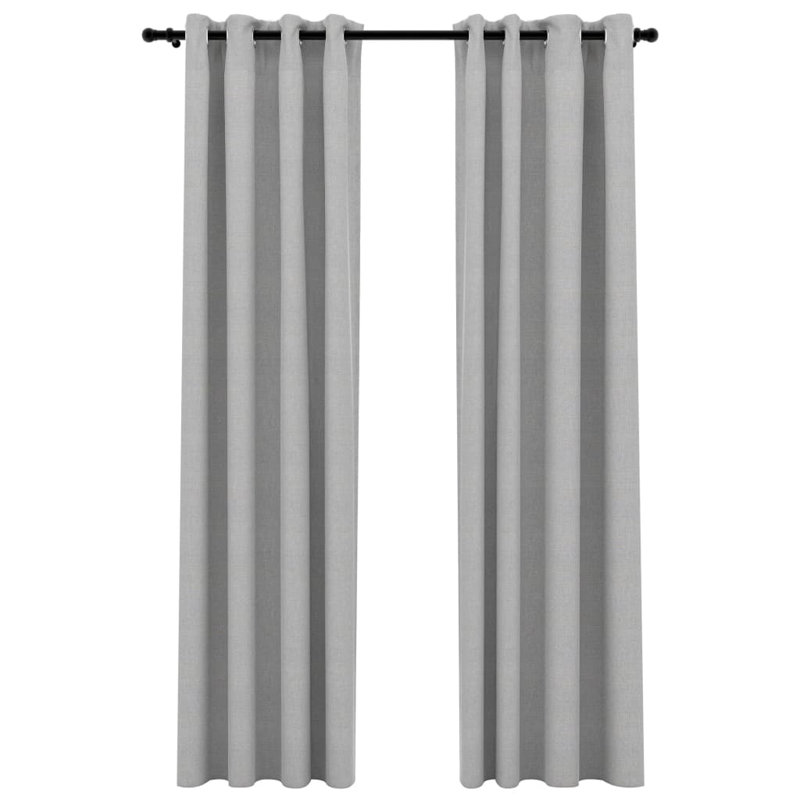 Chaarvi Blackout Curtain Pair, 140cm Width x 225cm Drop, Grey