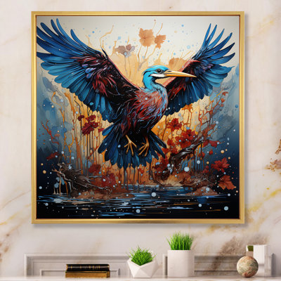 " Heron Majestic Wings Pointillism "