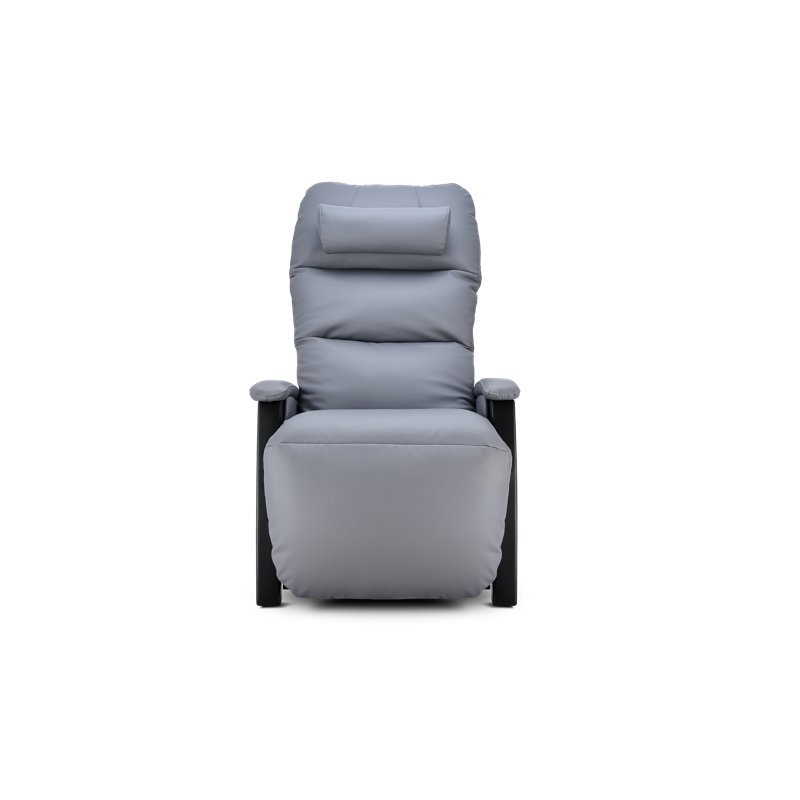 Faux Leather Heated Massage Chair, Gray Faux Leather