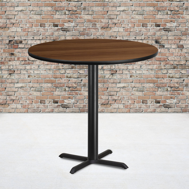 Plateau de table rond en stratifié Carrus, H 43,13 po x l 42 po x P 42 po, Noyer
