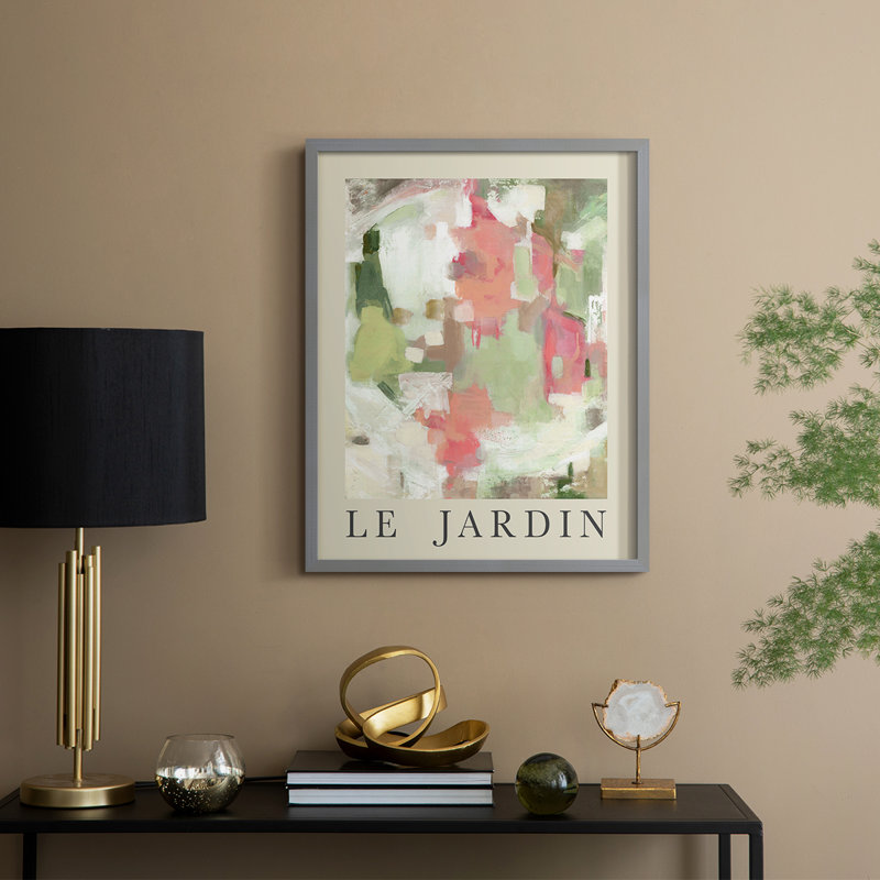 Le Jardin, reproduction encadrée - bois massif, Gris, H 11 po x l 9 po