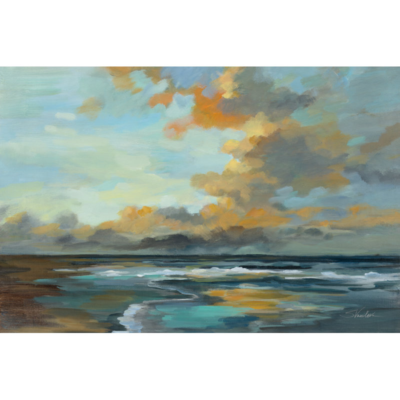 Coucher de soleil sur l'océan, H 8 po x l 12 po x P 1,25 po