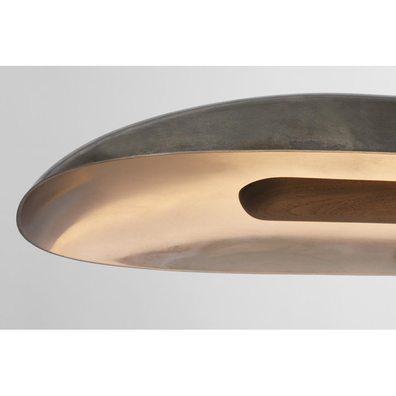 Anne-Marie Barton Remi 60" Linear Pendant, Mottled Pewter and Warm Walnut