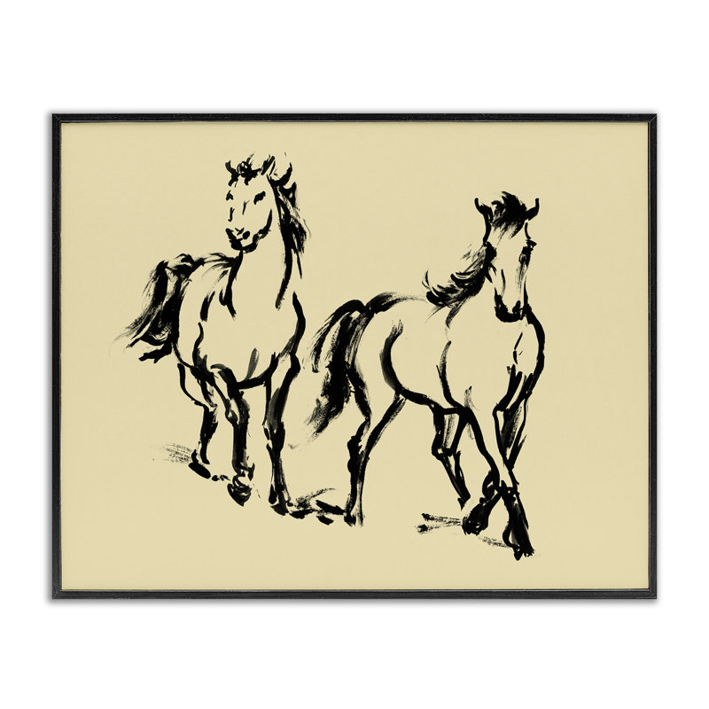 Chevaux en mouvement, giclée encadrée, design par Victoria Barnes, Giclée encadrée noir minuit, H 24 po x l 30 po