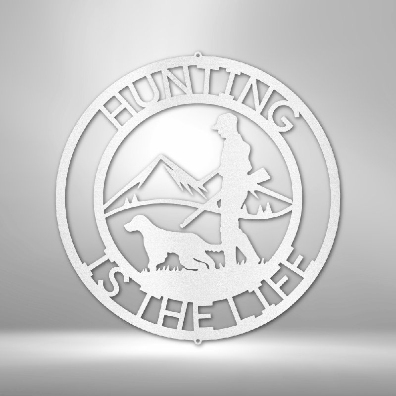 Décoration murale en acier personnalisable The Hunter, H 14,25 po x l 14,5 po x P 0,5 po, Blanc, Oui