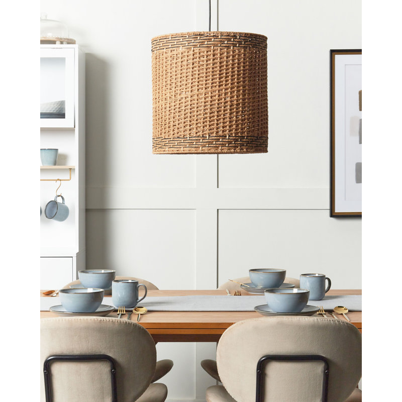 Allynn 1 - Light Natural Drum Pendant